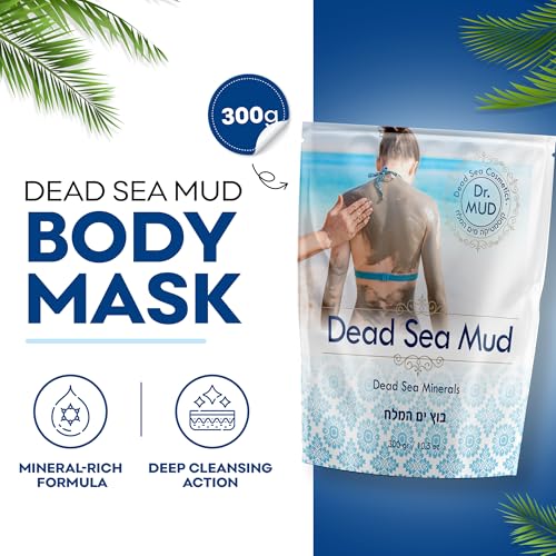 Dead Sea Mud Body Mask, Black Clay Treatment, Natural Minerals Deep Cleansing Mask (20.4 oz)