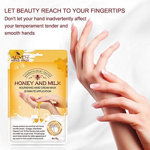 Honey & Milk Exfoliating Hand Peeling Mask Gloves for Dry Skin - 5 Pack