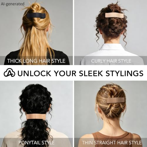 Matte Flat Hair Clips for Women - Medium 4 Pack