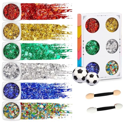Team Colors Body Glitter Set - 6 Vibrant Shades