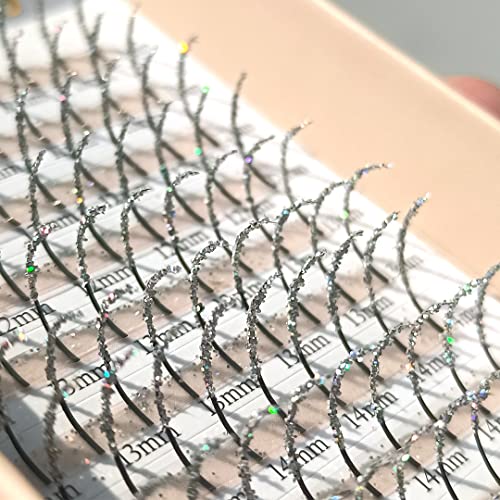 Silver Glitter Lash Extensions 11-16mm Faux Mink 120pcs