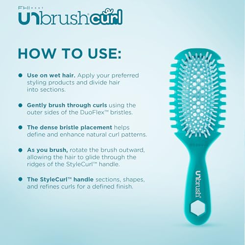 FHI Heat UNbrush Curl Defining Brush for Curly Hair - Pain-Free Detangling