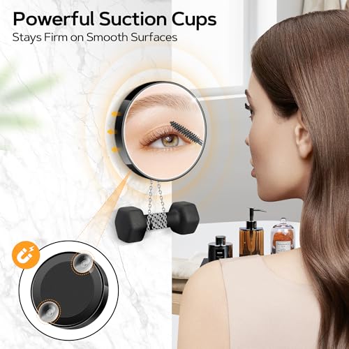MIYADIVA 3-Piece Magnifying Makeup Mirror Set with Tweezers
