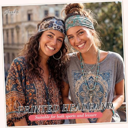 obeoby 8 Pack Boho Headbands for Women, Breathable