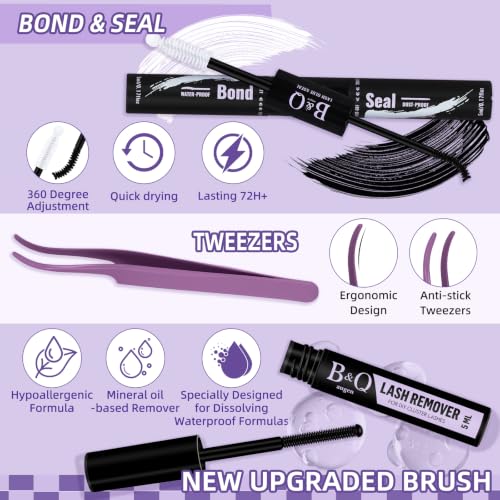 B&Qaugen Manga Lash Clusters Kit Anime 01 | 8-18mm Reusable Eyelash Extensions