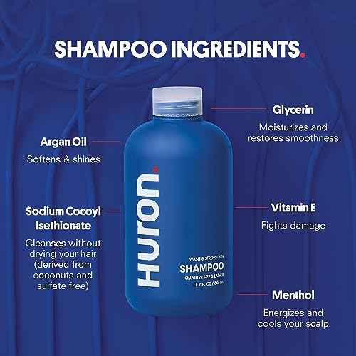 Huron Hair Duo | Nourishing Shampoo & Conditioner Set for Men | Cleanse, Strengthen & Hydrate | Sulfate-Free, Paraben-Free, Vegan | Designed for Daily Use on All Hair Types (2 Pack)