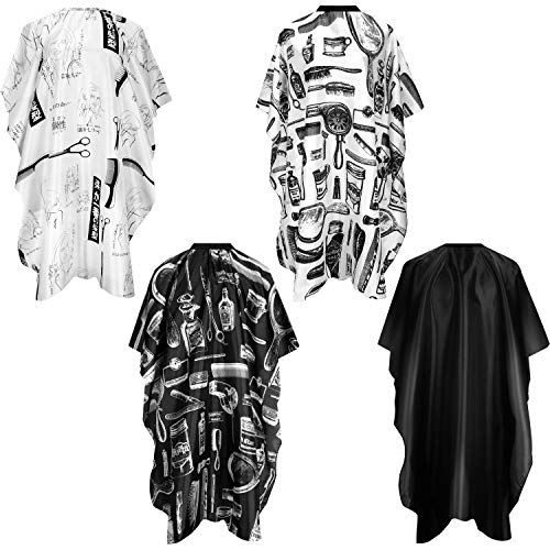 4-Pack Waterproof Hair Cutting Cape with Snap Closure