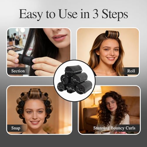34-Piece Foam Hair Rollers Set with Satin & Duck Clips