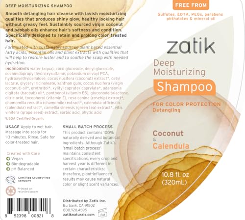 Zatik Naturals Coconut & Calendula Shampoo Conditioner Set