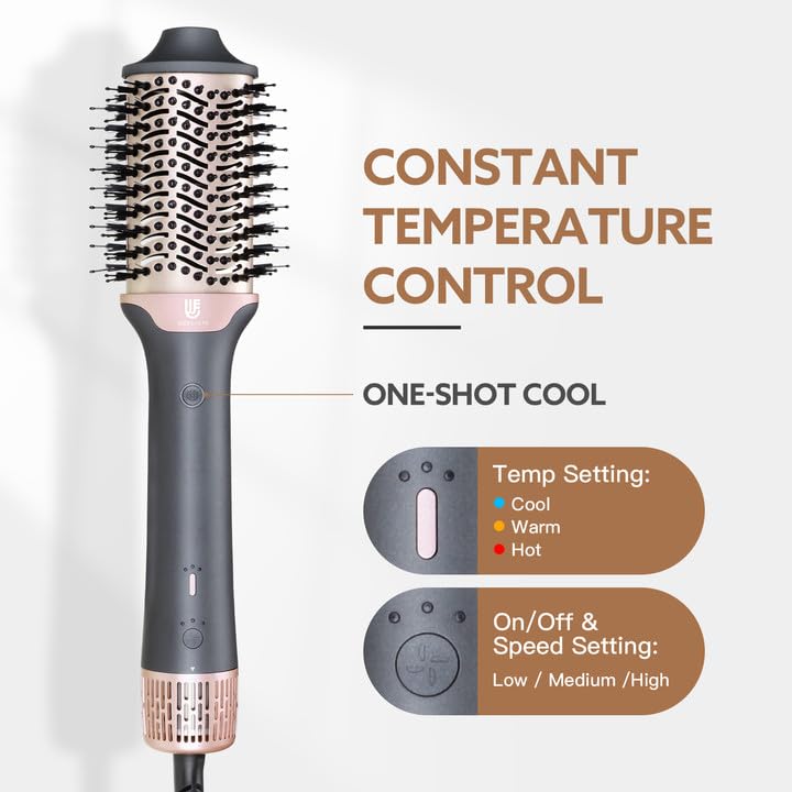 2-in-1 Blow Dryer & Hair Straightener Brush, Ionic Ceramic