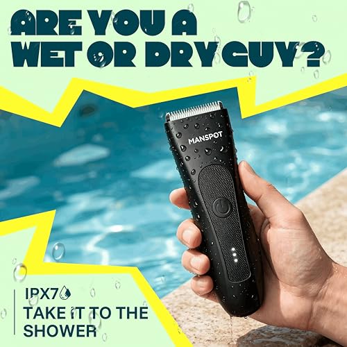 MANSPOT Groin & Body Hair Trimmer for Men - Waterproof Electric Shaver