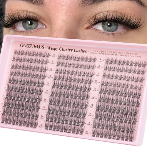 Goddvenus Wispy Lash Clusters - 9-14mm Natural DIY Extensions