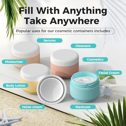 TSA Approved Travel Containers 4-Pack Silicone Jars 1.7oz