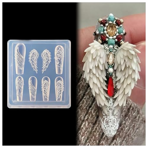 3D Wing Nail Mold - Silicone Nail Art Tool for Charms & Accessories