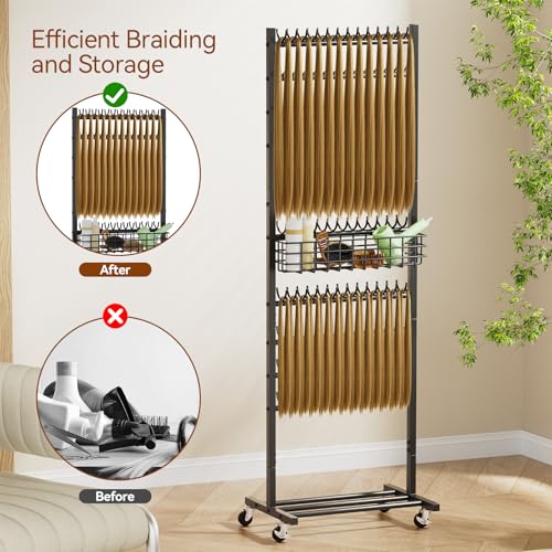 Braiding Rack 286 Pegs 2-Sided Hair Holder with Wheels