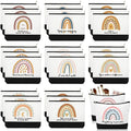Sieral 30 Pcs Rainbow Canvas Makeup Bags Bulk Employee Appreciation Gifts Inspirational Womens History Month Cosmetic Bags Thank You Gift for Nurse Teacher Coworker Office Must Haves(Motivational)