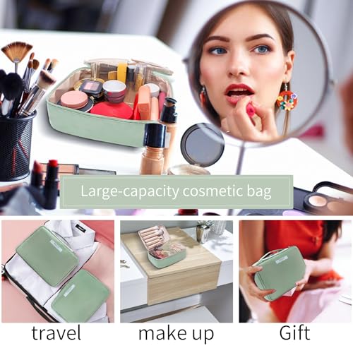 Queboom Travel Makeup Bag - Large Capacity Cosmetic Organizer