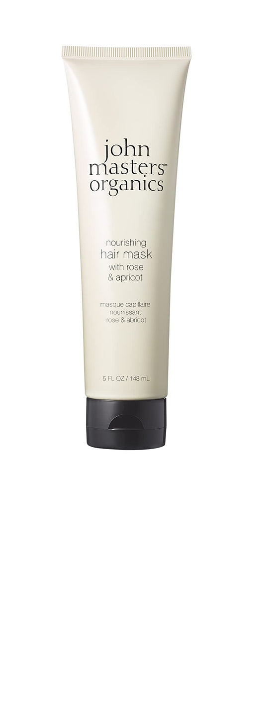 John Masters Organics – Nourishing Hair Mask | Rose and Apricot | Deep Conditioning Hair Mask | Scalp Treatment | Avocado | Silicone & Paraben Free | Cruelty Free| Haircare for Men & Women (5 oz.)