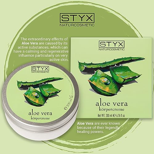 STYX ALOE VERA BODY CREAM - Aloe Vera After Sun Lotion for Sunburn Relief with Shea Butter, Jojoba Oil, Macadamia Oil, and Soybean Oil - Organic, Vegan, and Made in Austria