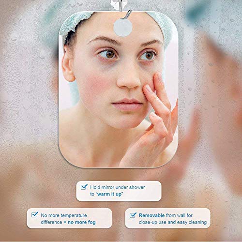 Fogless Shower Mirror 7.48 x 11 in Anti-Fog Shaving Mirror