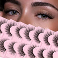 Veleasha Fluffy Cat Eye False Eyelashes - 7 Pairs, 8-15mm C Curl