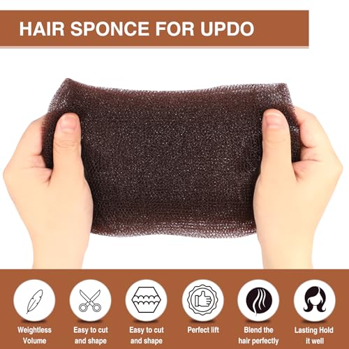 Hair Volume Sponge Padding for Updo Buns with 100 Bobby Pins