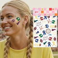 xo, Fetti Football Temporary Tattoos - 64 Gold Foil Designs