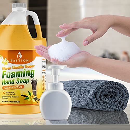 Bastion Foaming Hand Soap - Foam Hand Wash Refill for Bath And Body Works, Dial, Method, Michel, JR Watkins, Dove - Warm Vanilla Sugar w/Essential Oils in One Gallon (128 oz) Bulk Bottle