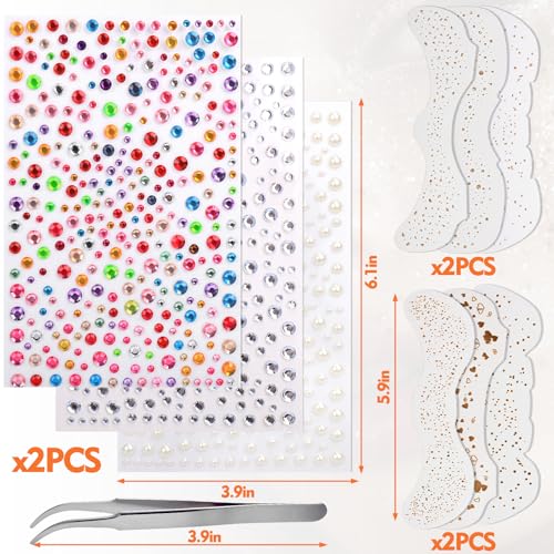 Vodolo Glitter Freckles Face Tattoo Stickers, 12 Pack Waterproof
