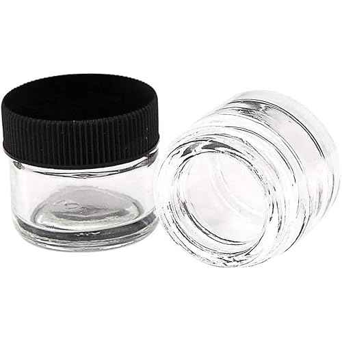 (250 Pack) 5ml Glass Concentrate Screw Top Jars | Essential Oil, Concentrate, Lip Balm or Makeup Containers | White Lids