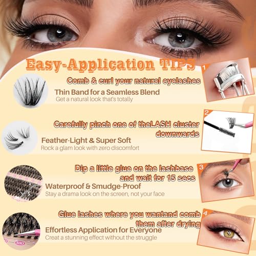 D Curl Lash Clusters Kit 30D-100D DIY Extensions 456PCS
