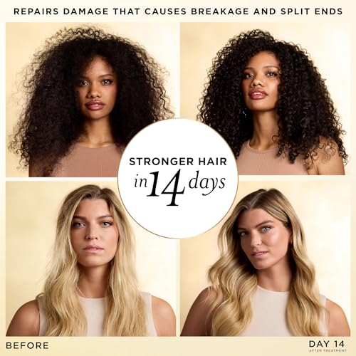 OGX Frizz-Free + Keratin Smoothing Oil Miracle Gloss Spray, 5 in 1, De-frizz & Shiny Hair, Argan Oil