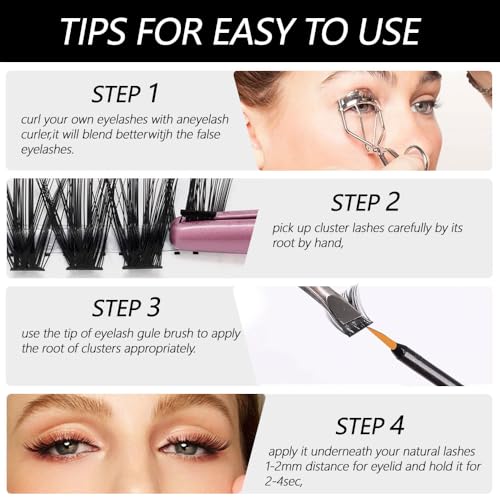 280 Pcs 9-16MM Cluster Lash Extensions Kit | 3D Wispy Fluffy