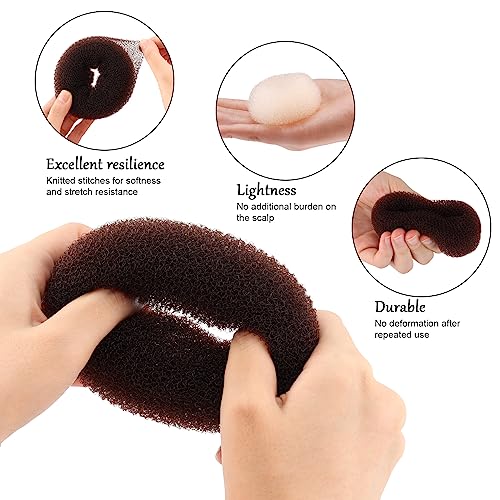 Hair Bun Maker Donuts 12 Pc Medium Brown Ring Shaper
