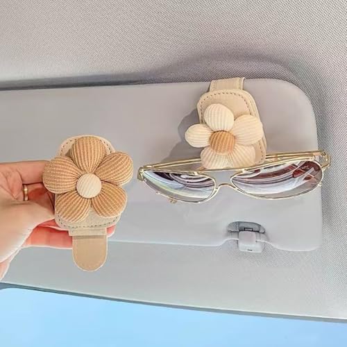 Flower Sunglass Holder for Car Visor – Stylish Eyeglass Organizer