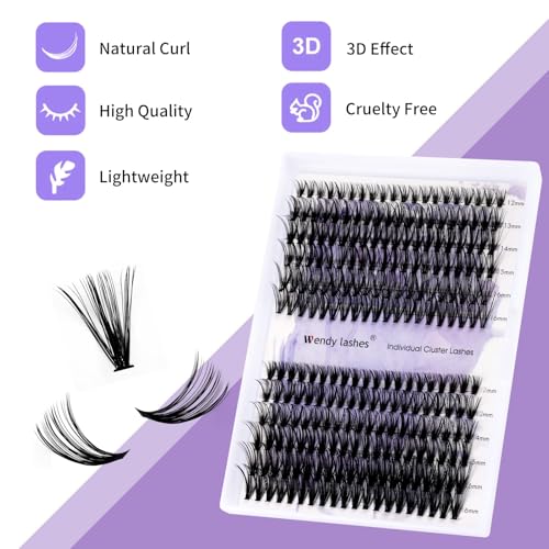 DIY Lash Clusters 280Pcs - Wispy Cat Eye 12-16mm Mixed