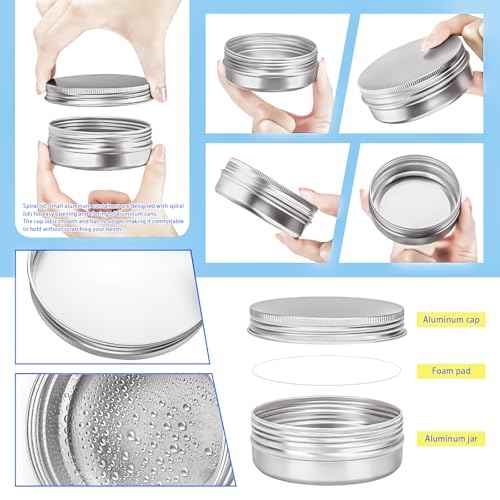 MotBach 8 Pack 4oz Tin Jars, 120ml Metal Tin cans, 4ounce Aluminum tin can jar Containers with Screw Lid for Lotion Bars, Salve, Balms, Beard Balm, Spices, Sample, Toiletries, Creams, Makeup Cosmetic