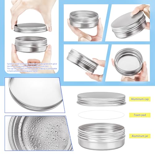 8-Pack 4oz Aluminum Tin Jars with Screw Lids for DIY & Storage