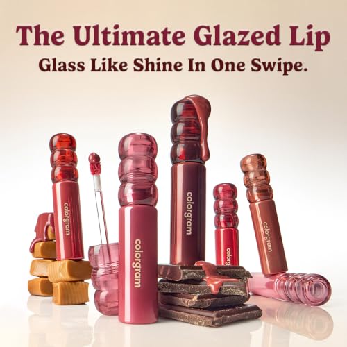 COLORGRAM Deep Glaze Lip Gloss - 04 Toffee Apple | High-Shine Glass Glow
