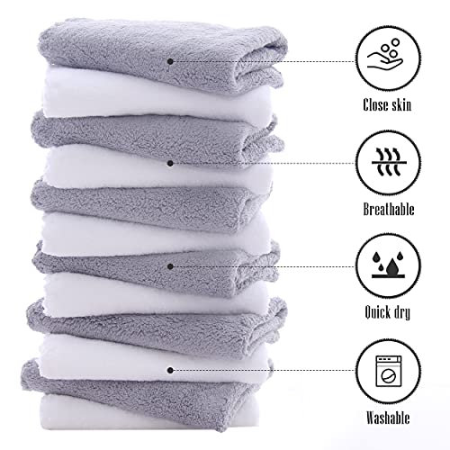 TENSTARS 12-Pack Microfiber Washcloths - Soft & Quick Drying