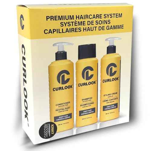 Kinky-Coily Hair Package | Shampoo, Conditioner & Leave-In Styling Cream Set | Sulfate-Free, Silicone-Free | 400ml (13.5 oz) Each Bottle | Made in Canada Curly Hair Products | Pack of 3