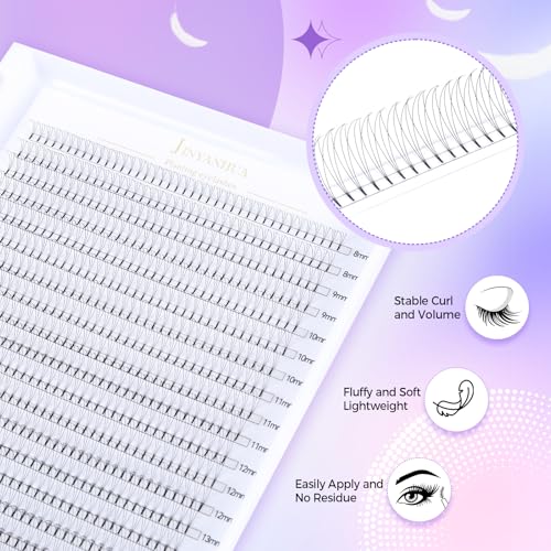 Premade 3D Lash Fans 800 Pack, 0.07mm Short Stem, 8-15mm Mix