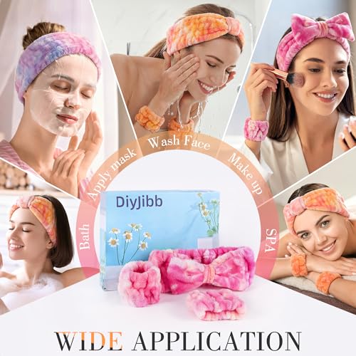 Spa Headband & Wristband Set - 9 Pc Skincare Bundle