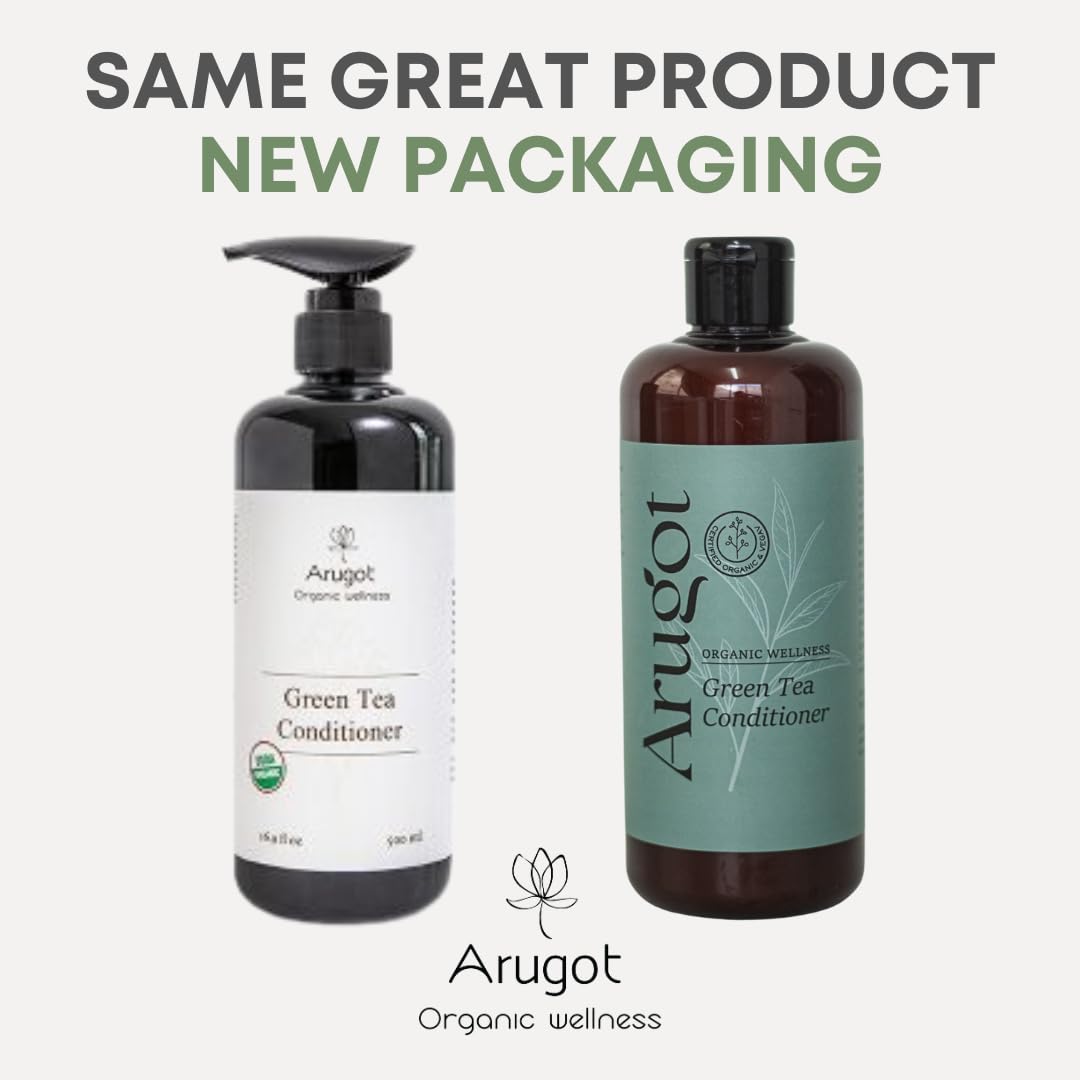 Arugot Organic Shampoo & Conditioner - Moisturizing with Hyaluronic Acid and Green Tea - Strength Damaged Hair, Invigorating Scalp, Nourishing - Anti Thinning & Volumizing