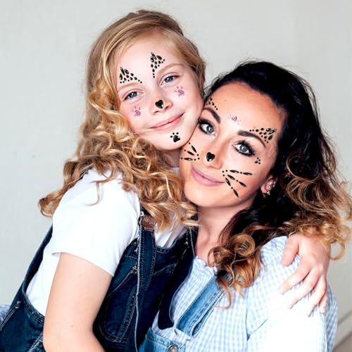 Cat Face Gems Stickers - Reusable Face Jewels for Parties