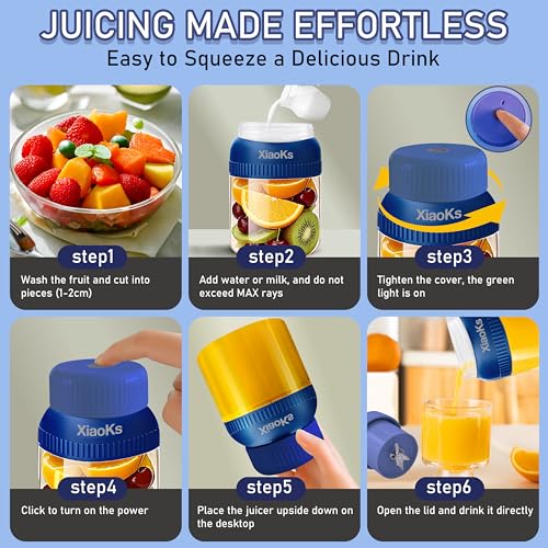 Blue Portable Personal Blender 43oz for Shakes & Smoothies - Travel & Office Friendly