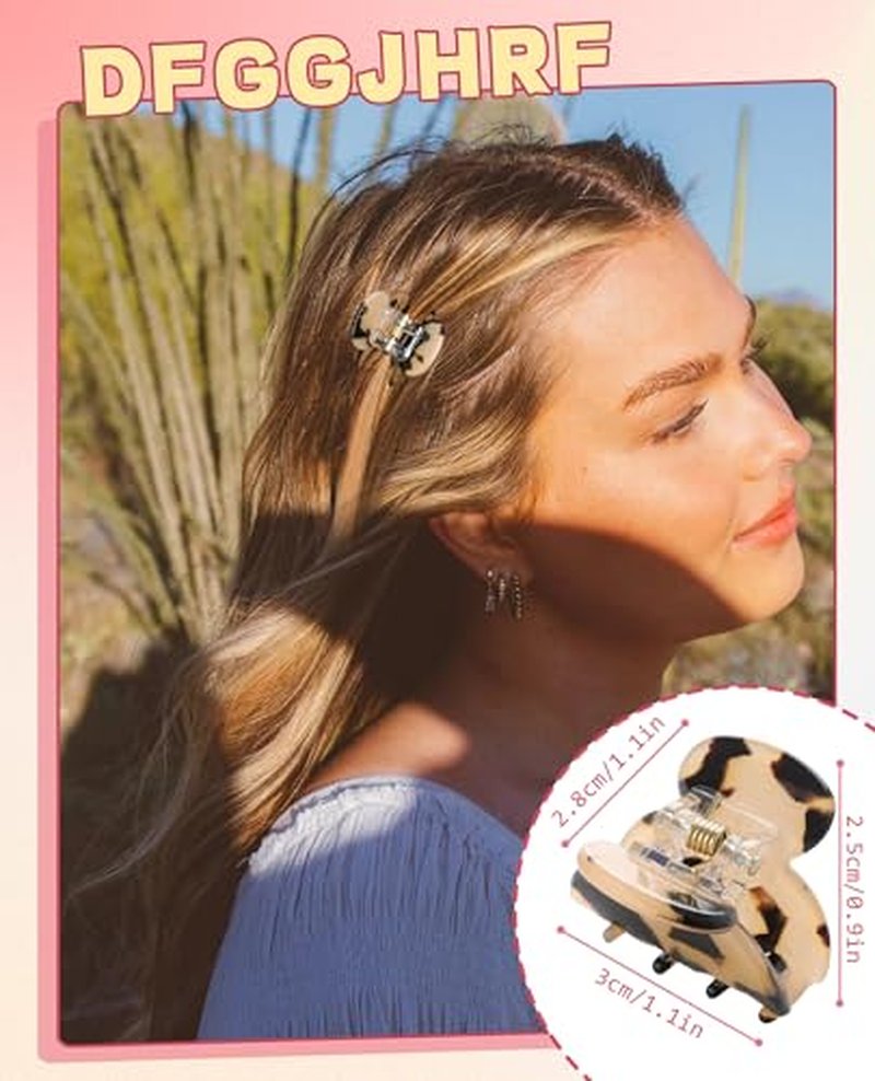 12 Pcs Mini Hair Clips for Women - Non-Slip Acrylic Claw Clips