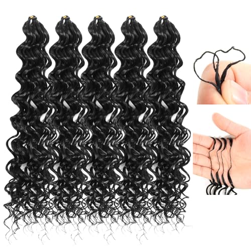 LOCSBYHAND Synthetic Curly Feather Crochet Hair 12 Inch 100 Strands - 1B