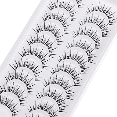 Manga Lashes 12-14mm Natural Wispy Anime Eyelashes - 10 Pairs