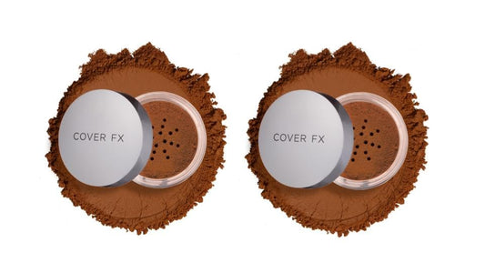 COVER FX Illuminating Setting Powder Duo - Deep- Lightweight Finishing Powder - Sets Makeup All-Day